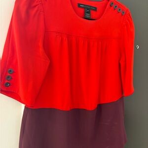 Marc by Marc Jacobs Vibrant Red Button-Detail Top